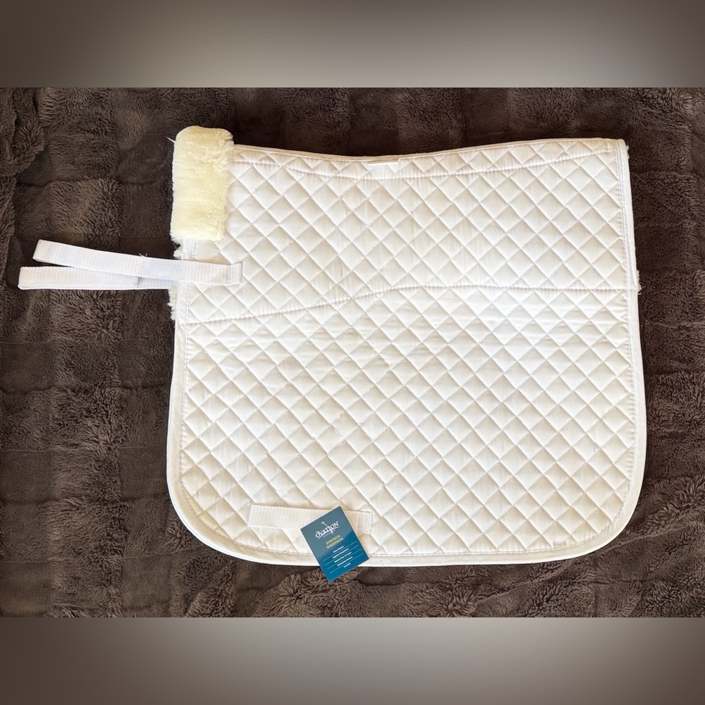 Ovation Syntech Sheepskin dressage saddle pad white